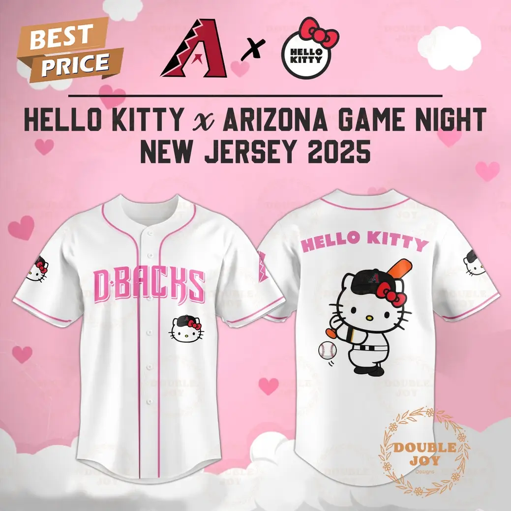 Arizona Diamondbacks Hello Kitty X Cubs Game Night 2025 New Limited Edition Baseball Jersey Arizona Diamondbacks Hello Kitty X Cubs Game Night 2025 New Limited Edition Baseball Jersey - Image 1