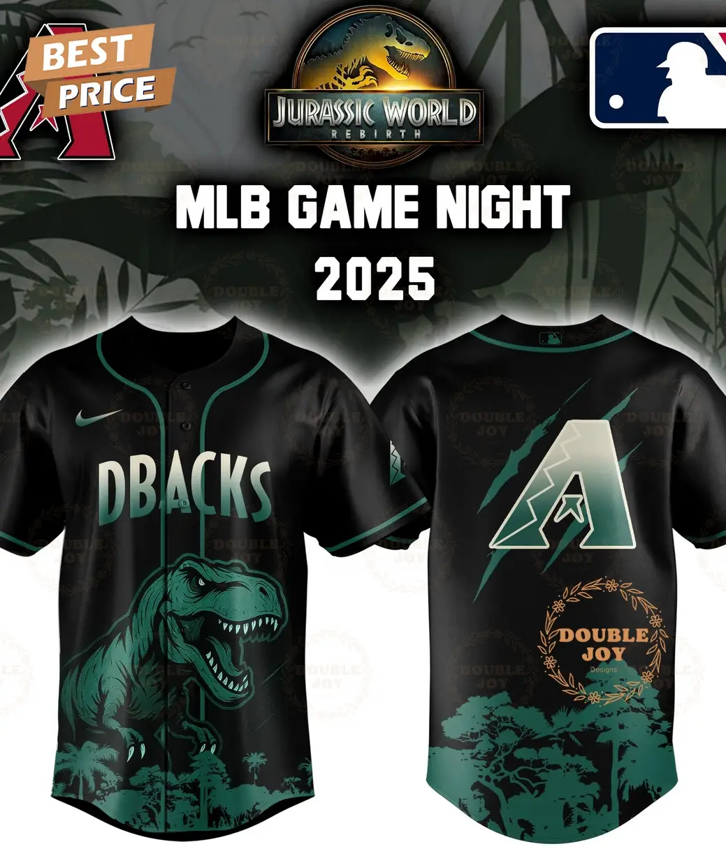 Arizona Diamondbacks Jurassic World Rebirth Game Night 2025 Special Edition Baseball Jersey