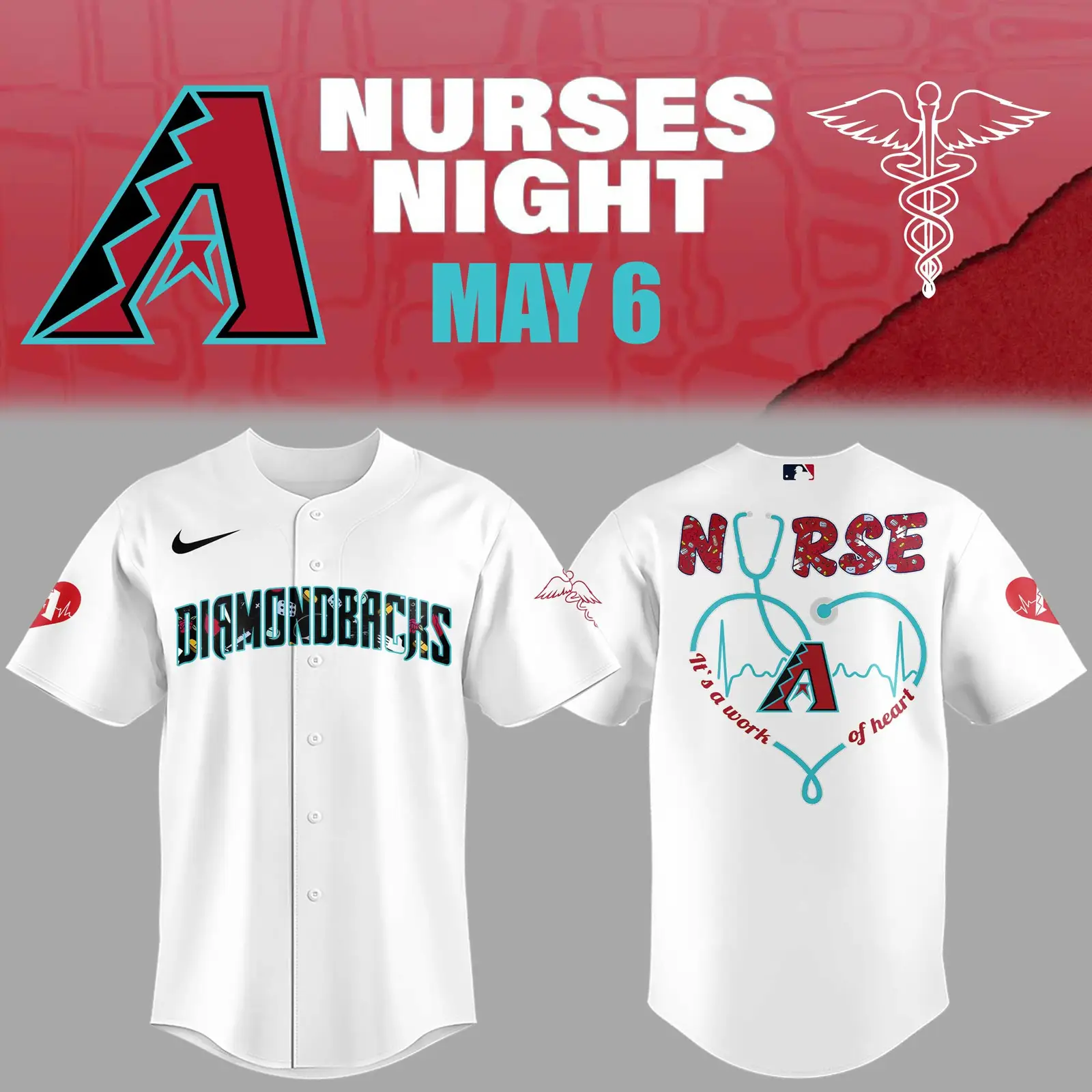 Arizona Diamondbacks Nurses Night Jersey Baseball Coach Gift Ideas - Tazila