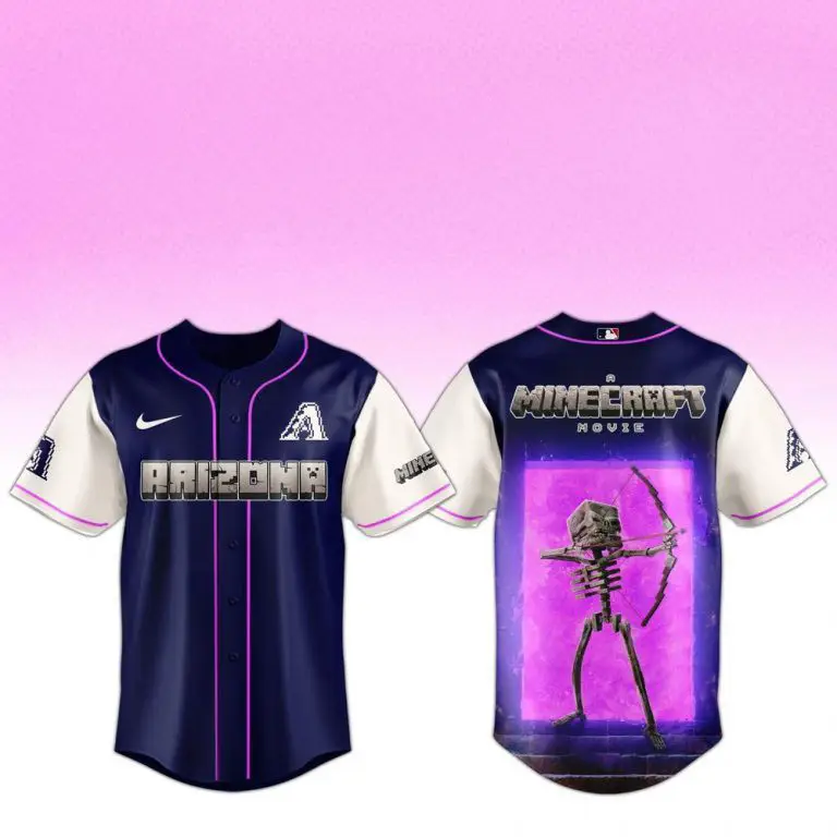 Arizona Diamondbacks Skeleton A Minecraft Movie Baseball Jersey 2025 Gifts For Fans - Tazila