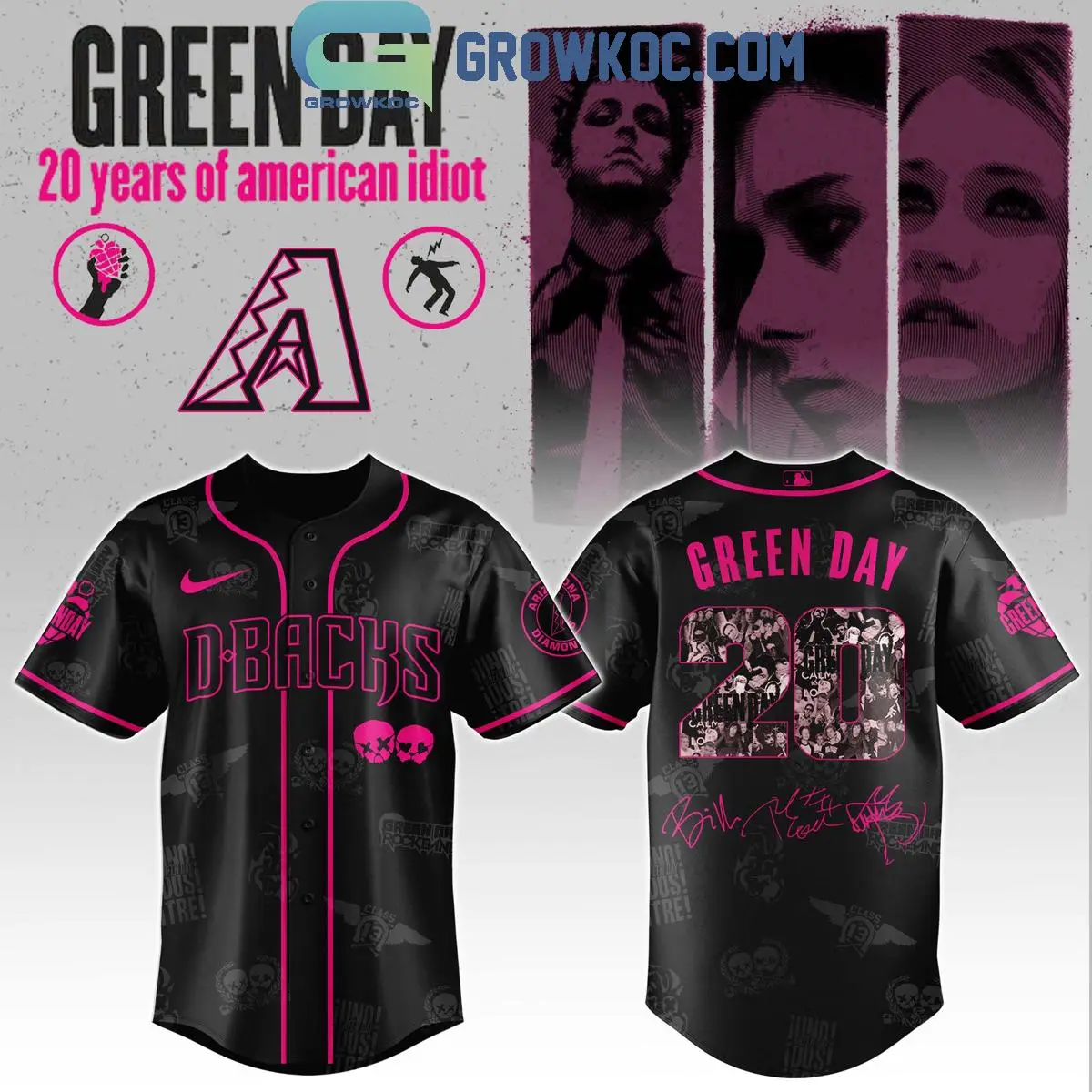Arizona Diamondbacks x Green Day 20 Years Of American Idiot 2025 Jersey Arizona Diamondbacks x Green Day 20 Years Of American Idiot 2025 Jersey - Image 1