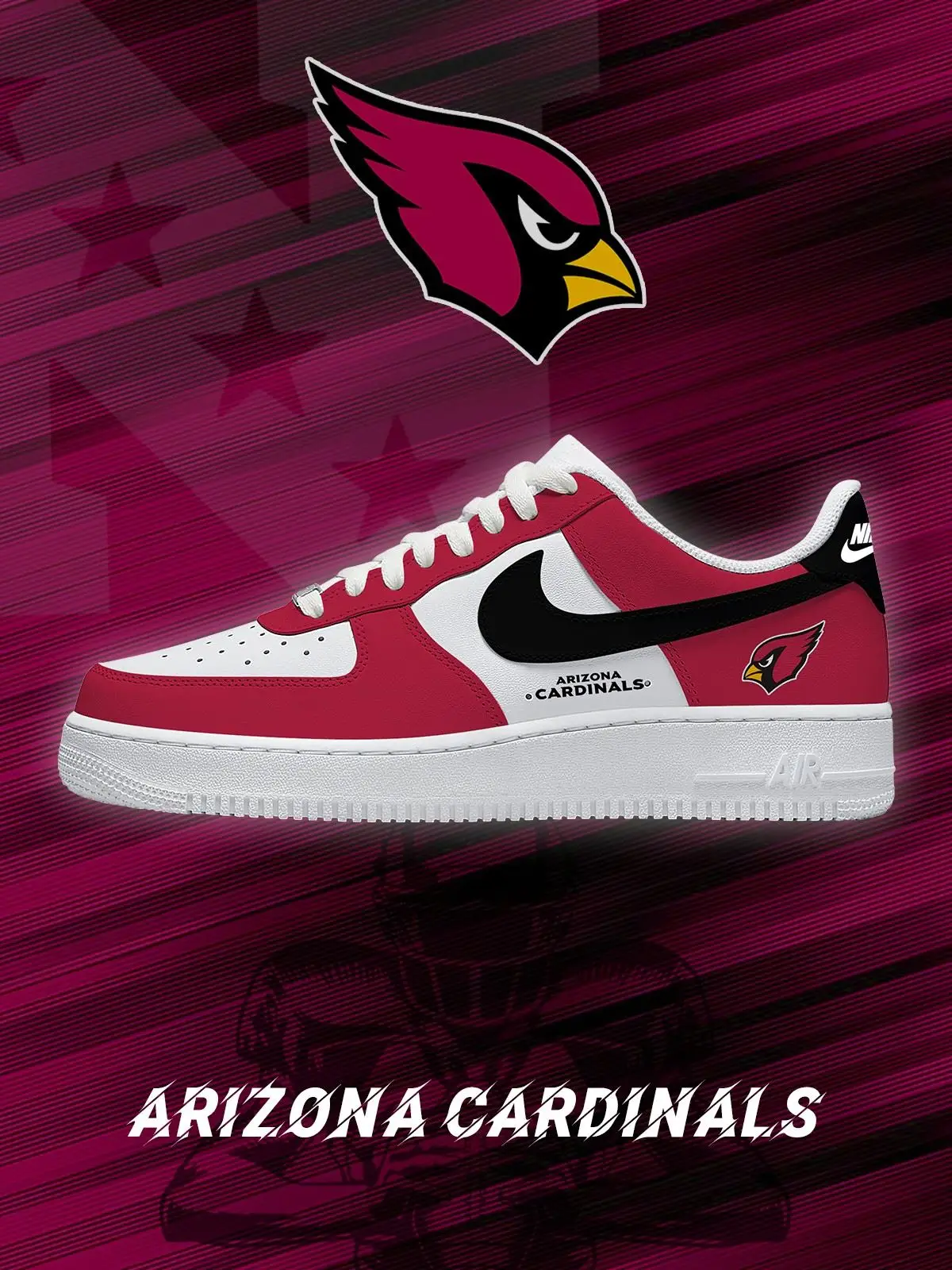 Arizona Football Custom Air Force 1 Sneakers - NFL Fan Edition | VL27