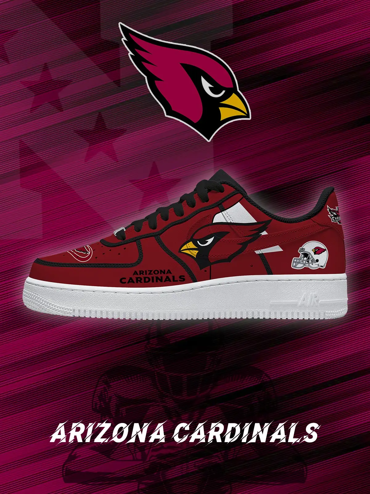 Arizona Football V.2 Custom Air Force 1 Sneakers - NFL Fan Edition | DK94