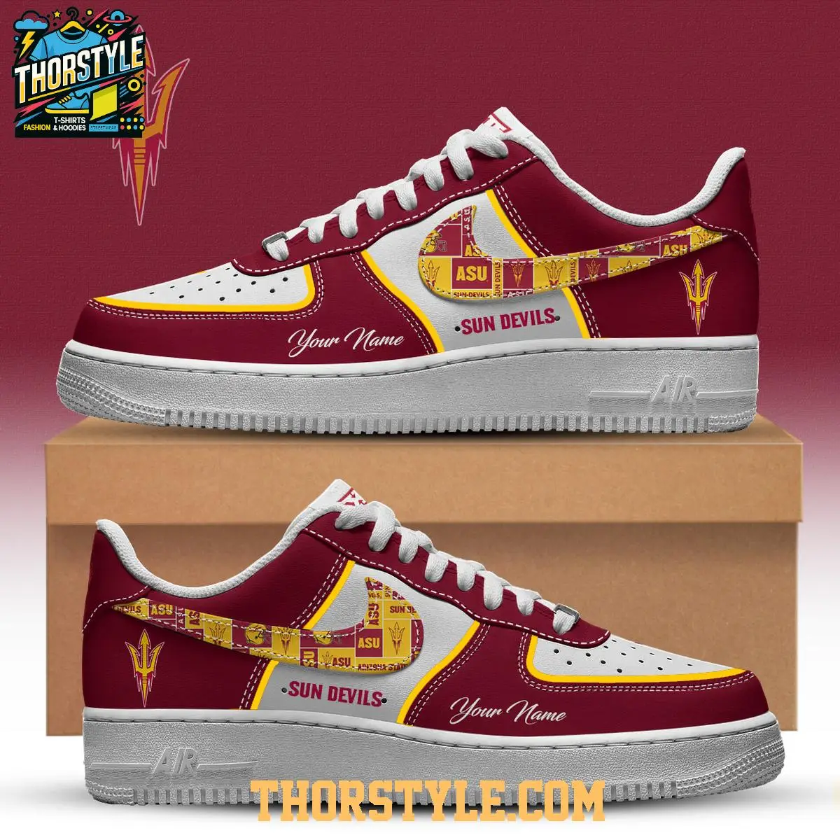 Arizona State Sun Devils Fork 'em Devils NCAA 2025 Personalized Air Force 1 Shoes Arizona State Sun Devils Fork 'em Devils NCAA 2025 Personalized Air Force 1 Shoes - Image 1