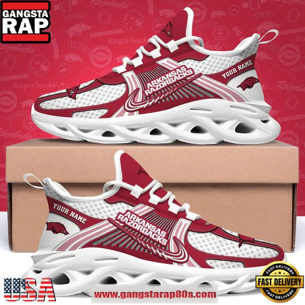 Arkansas Razorbacks Custom Name Clunky Sneaker Max Soul Shoes