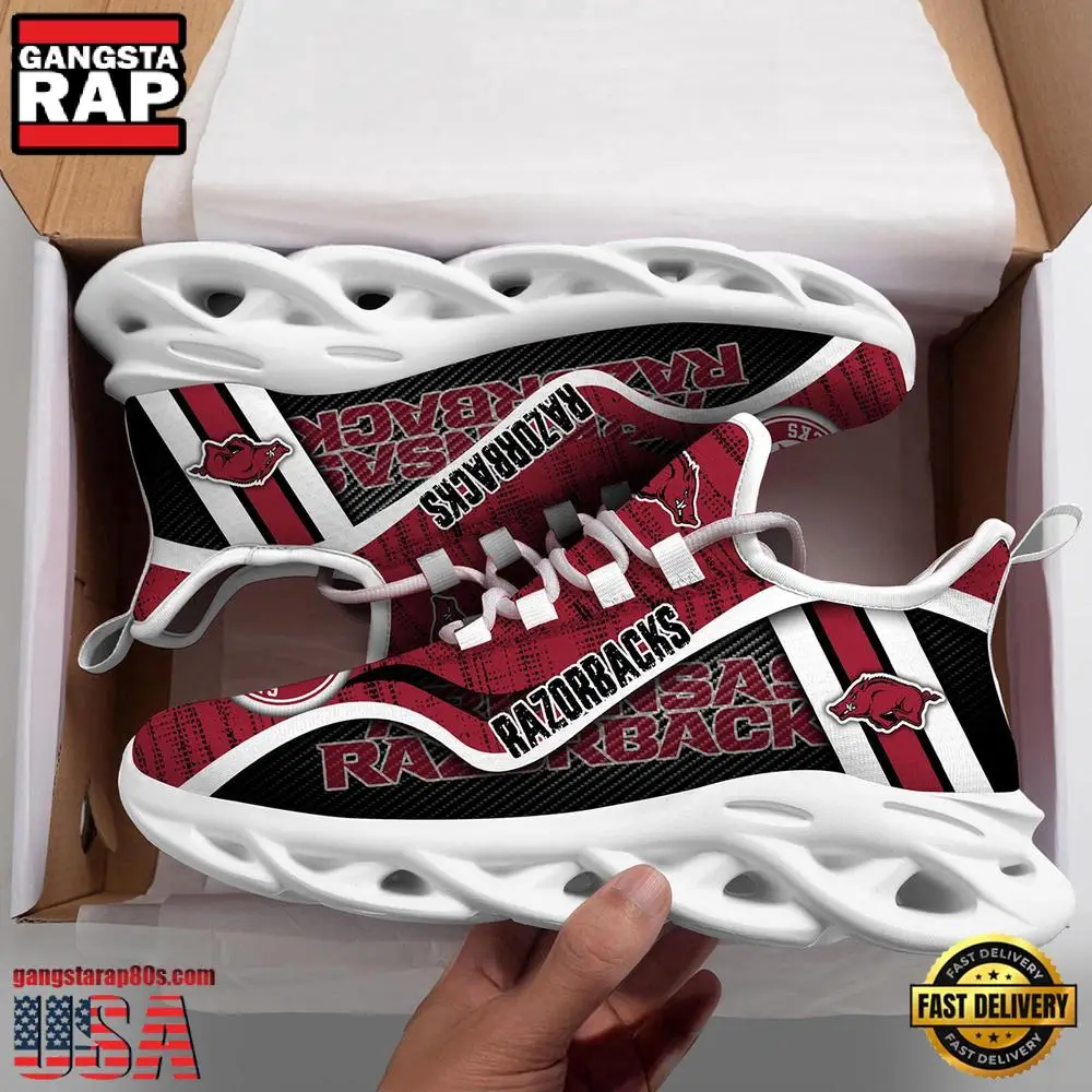 Arkansas Razorbacks NCAA Clunky New Design Max Soul Shoes, Running Sneakers Arkansas Razorbacks NCAA Clunky New Design Max Soul Shoes, Running Sneakers - Image 1