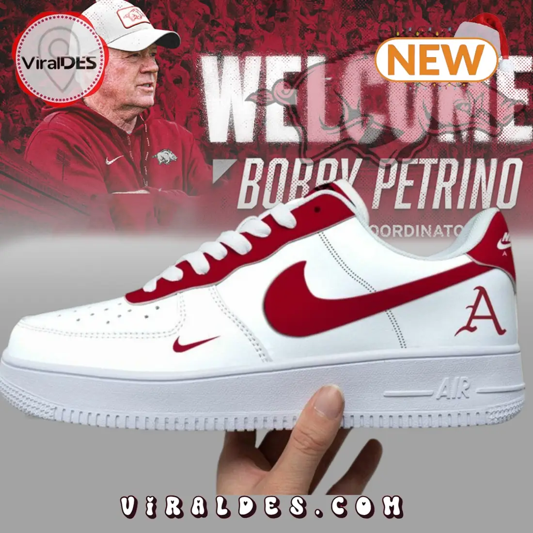 Arkansas Razorbacks x Bobby Petrino Air Force 1 Sneakers
