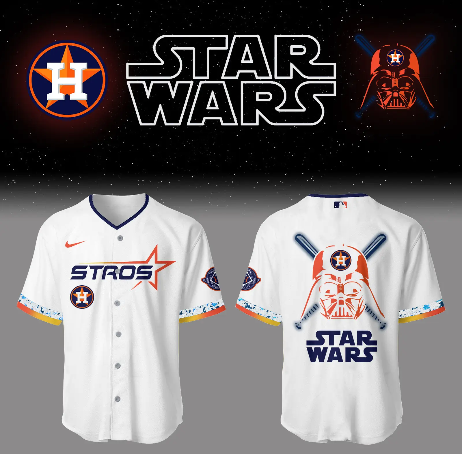 Astros Baseball 2025 Astros x Star Wars 2025 Jersey Gifts For Baseball Fans - Tazila