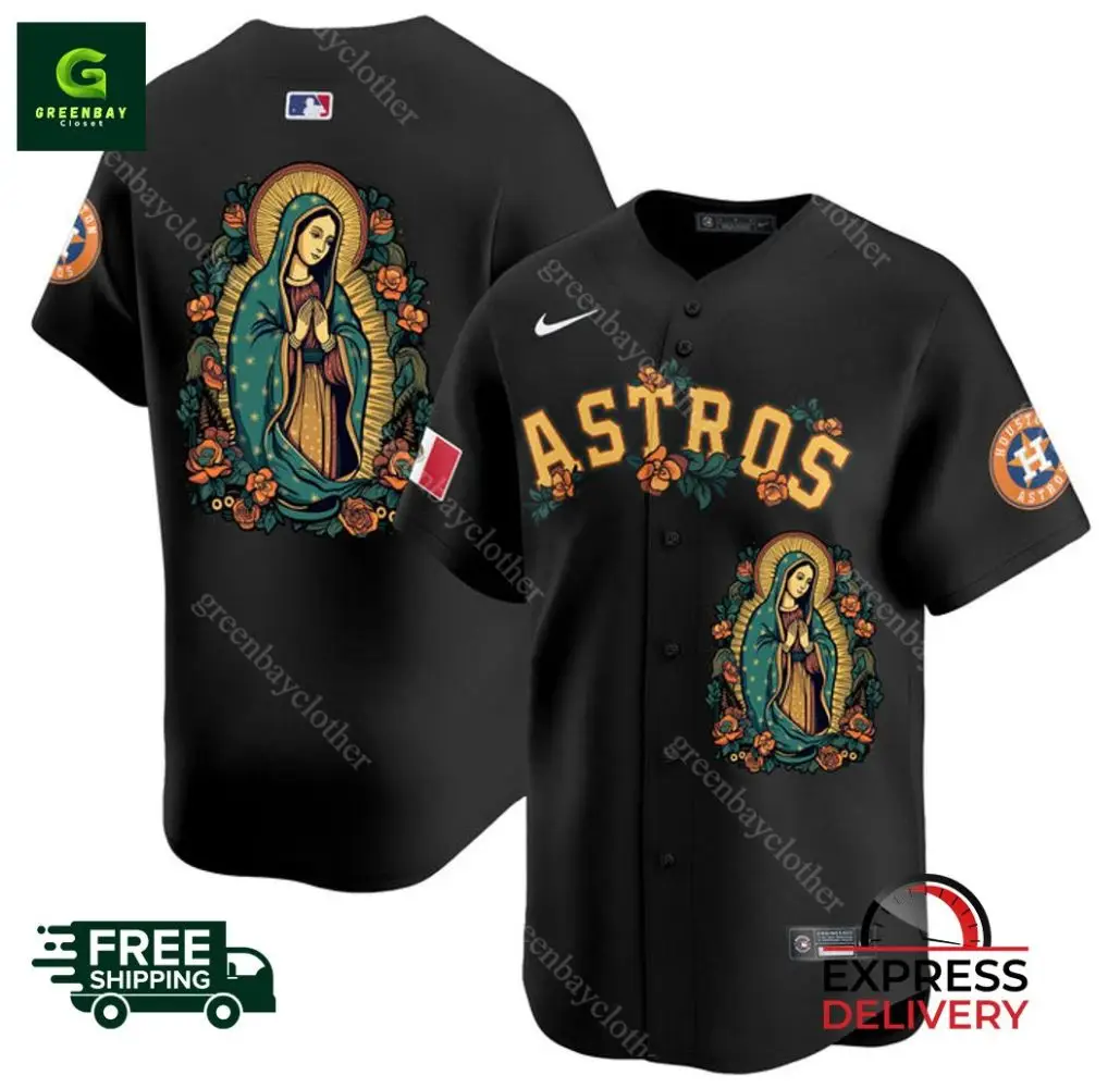 Astros Black Jersey  Our Lady Design Fast Delivery