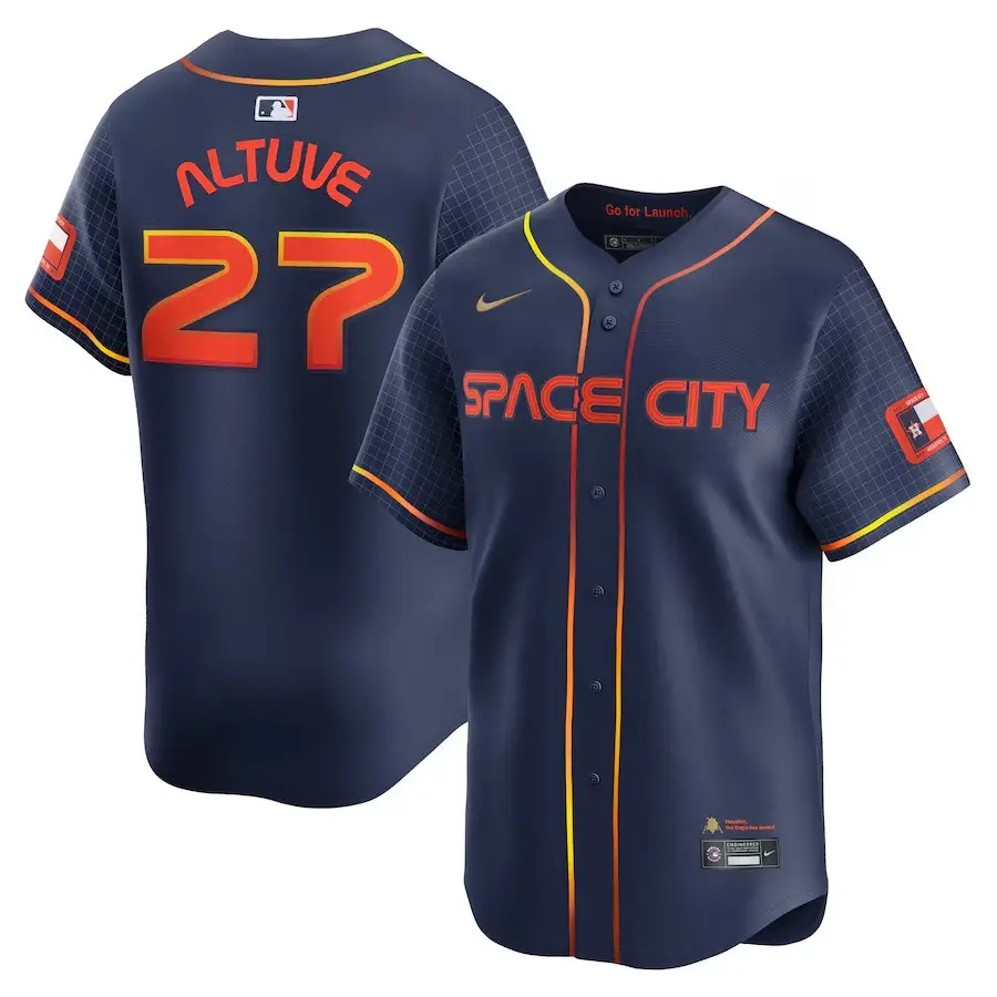 Astros Jose Altuve Navy City Connect Player Jersey Baseball Father's Day Gifts - Tazila