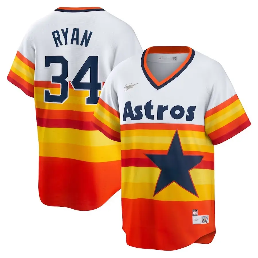 Astros Nolan Ryan White Home Cooperstown Collection Player Jersey Baseball Mom Gifts - Tazila