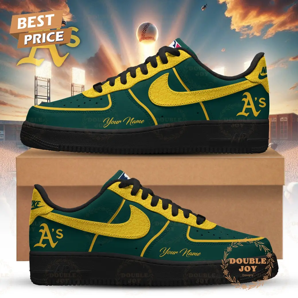 Athletics 2026 Custom Name Air Force 1 Sneakers - Green