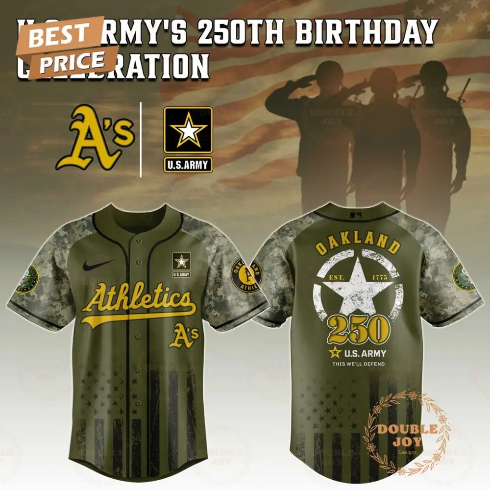 Athletics U.S. Army'S 250Th Limited Edition Baseball Jersey