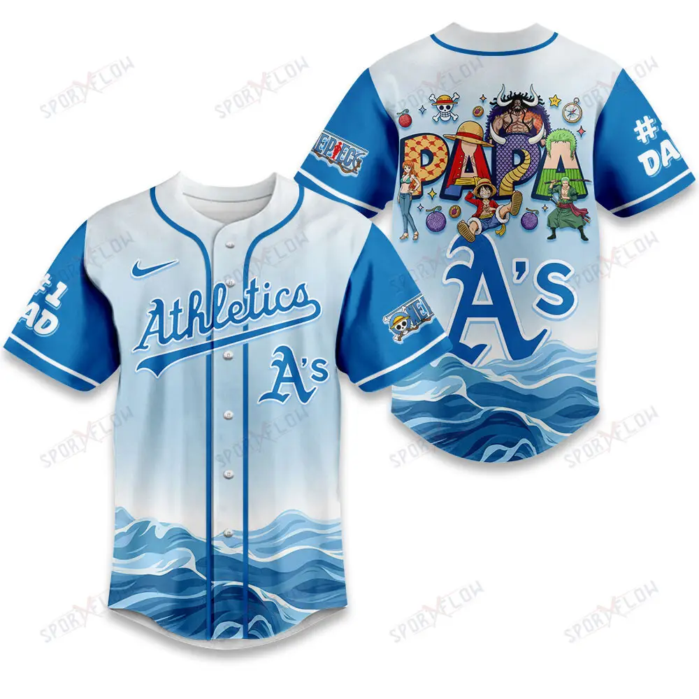 Athletics X One Piece Grand Line Papa Father'S Day Baseball Jersey