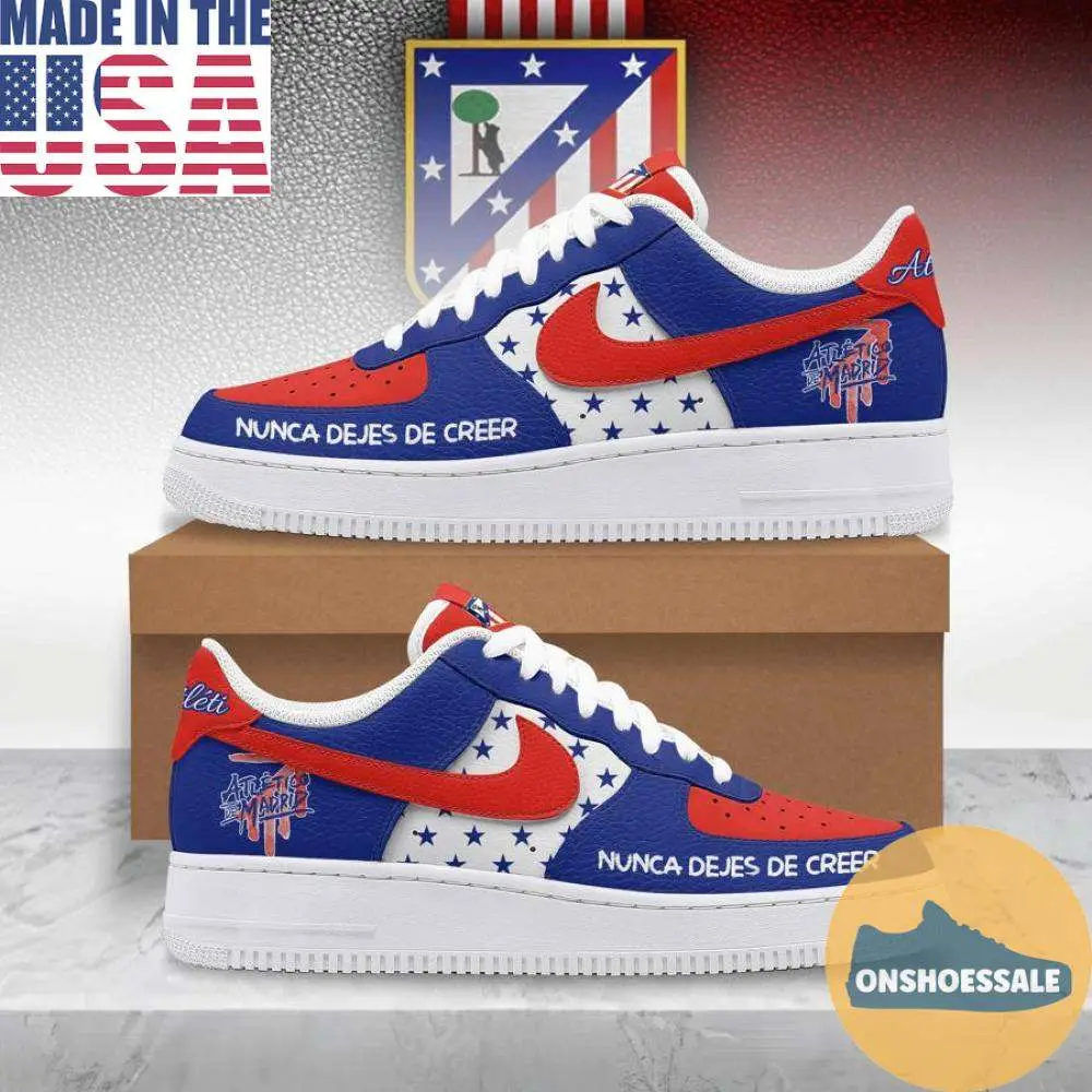 Atlético de Madrid Air Force Shoes, Gift For Fans - Best Gift Shoes