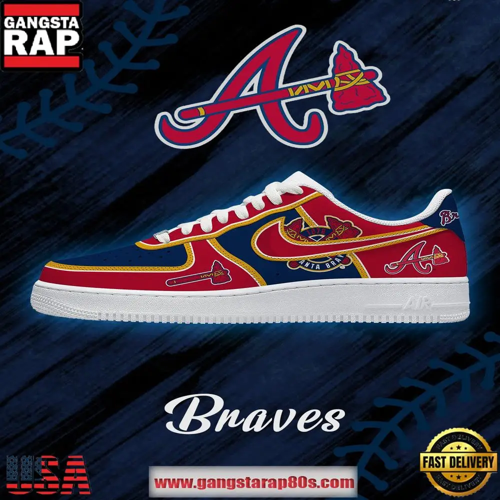 Atlanta Baseball Limited Edition Nike Air Force 1 Sneakers Shoes