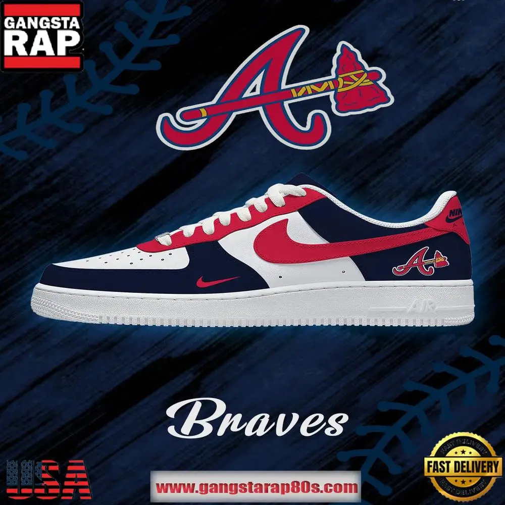 Atlanta Baseball Nike Air Force 1 Sneakers Shoes