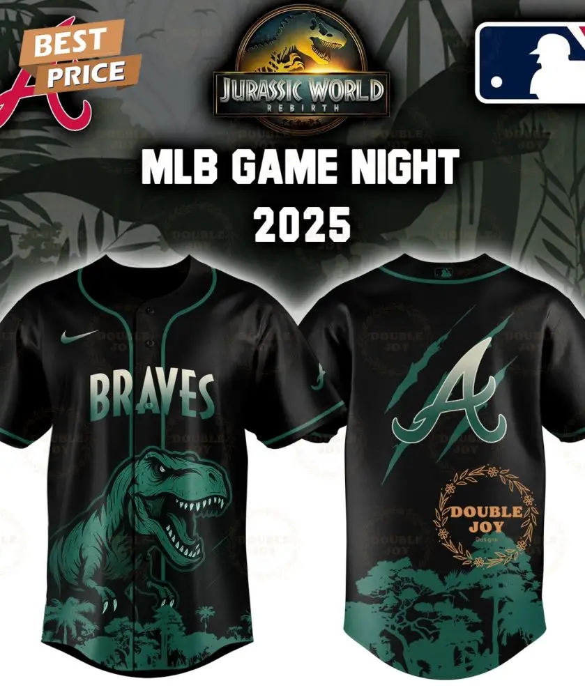 Atlanta Braves Jurassic World Rebirth Game Night 2025 Special Edition Baseball Jersey