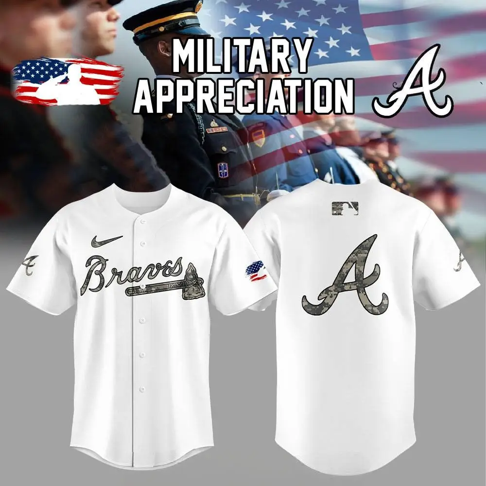 Atlanta Braves Military Appreciation Baseball Jersey Gifts For Baseball Fans - Tazila