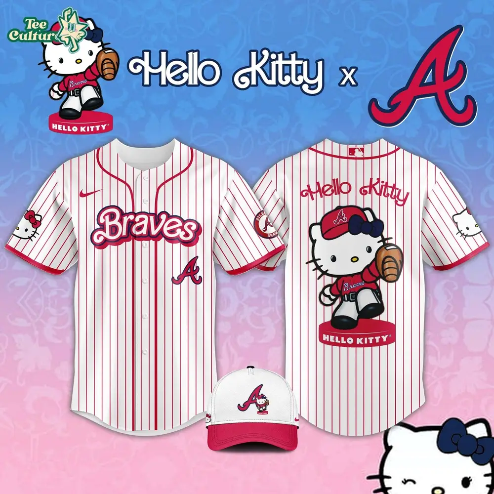 Atlanta Braves MLB Hello Kitty Night 2026 Special Jersey Atlanta Braves MLB Hello Kitty Night 2026 Special Jersey - Image 1