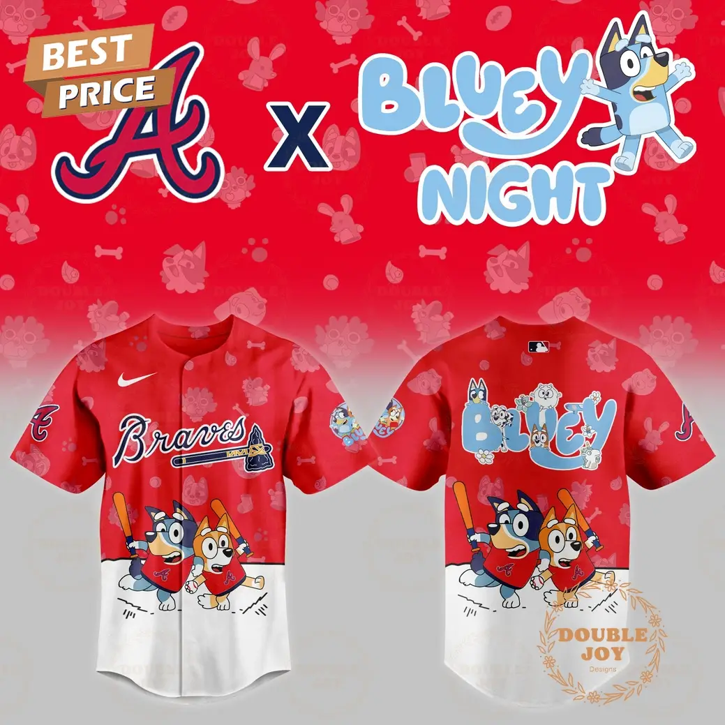 Atlanta Braves MLB x Bluey Night 2025 Limited Edition Baseball Jersey Atlanta Braves MLB x Bluey Night 2025 Limited Edition Baseball Jersey - Image 1