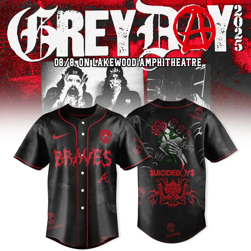 Atlanta Braves Mlb X Suicideboys Greyday Baseball Jersey
