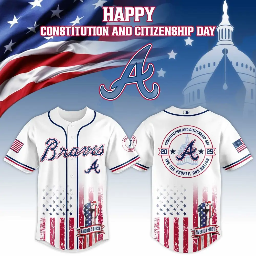 Atlanta Braves Mlb X Usa Happy Constitution And Citizenship Day Baseball Jersey