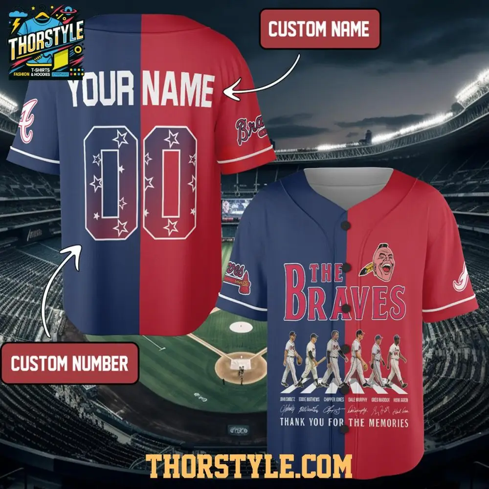 Atlanta Braves Since 1871 Thank You Personalized Baseball Jersey