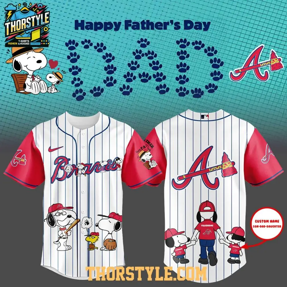 Atlanta Braves Snoopy Happy Father’S Day Peanuts 2025 Baseball Jersey