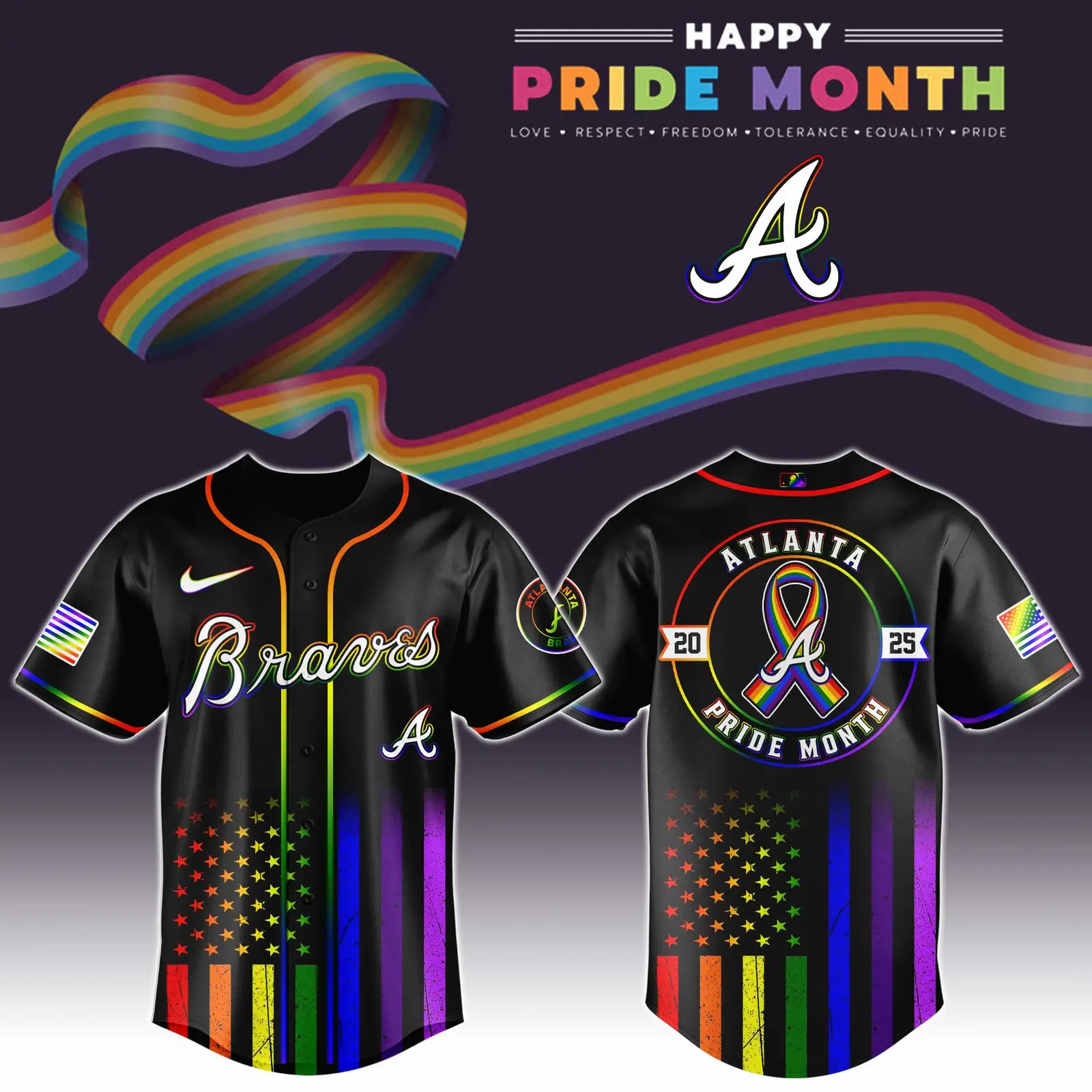 Atlanta Braves Special Pride Month Jersey Gifts For Baseball Fans - Tazila