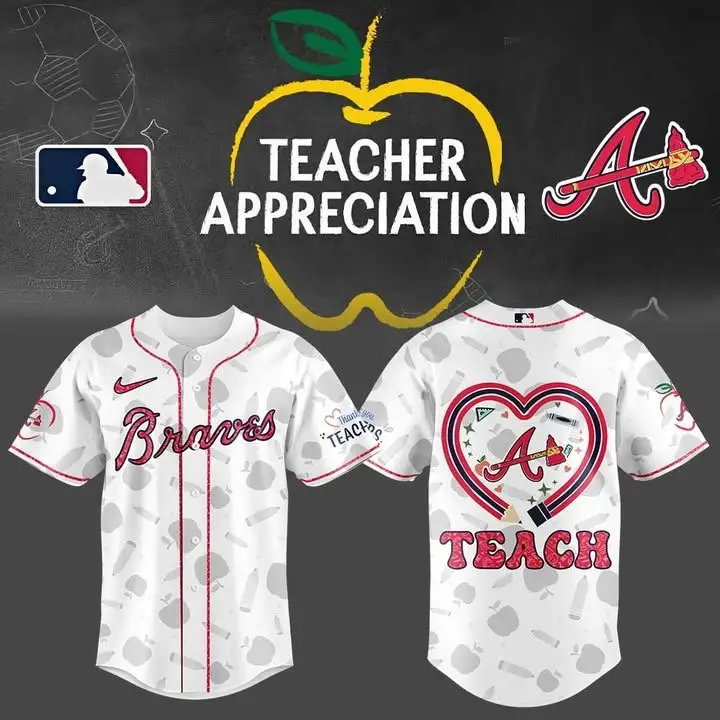 Atlanta Braves Teacher Appreciation Jersey Merch Honor Teachers Day Baseball Fan Gifts - Tazila