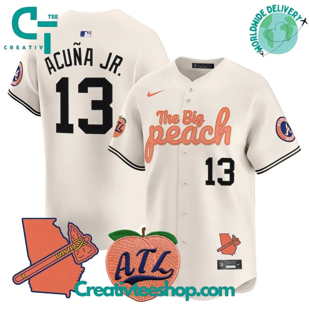Atlanta Braves The Big Peach Cream Baseball Jersey
