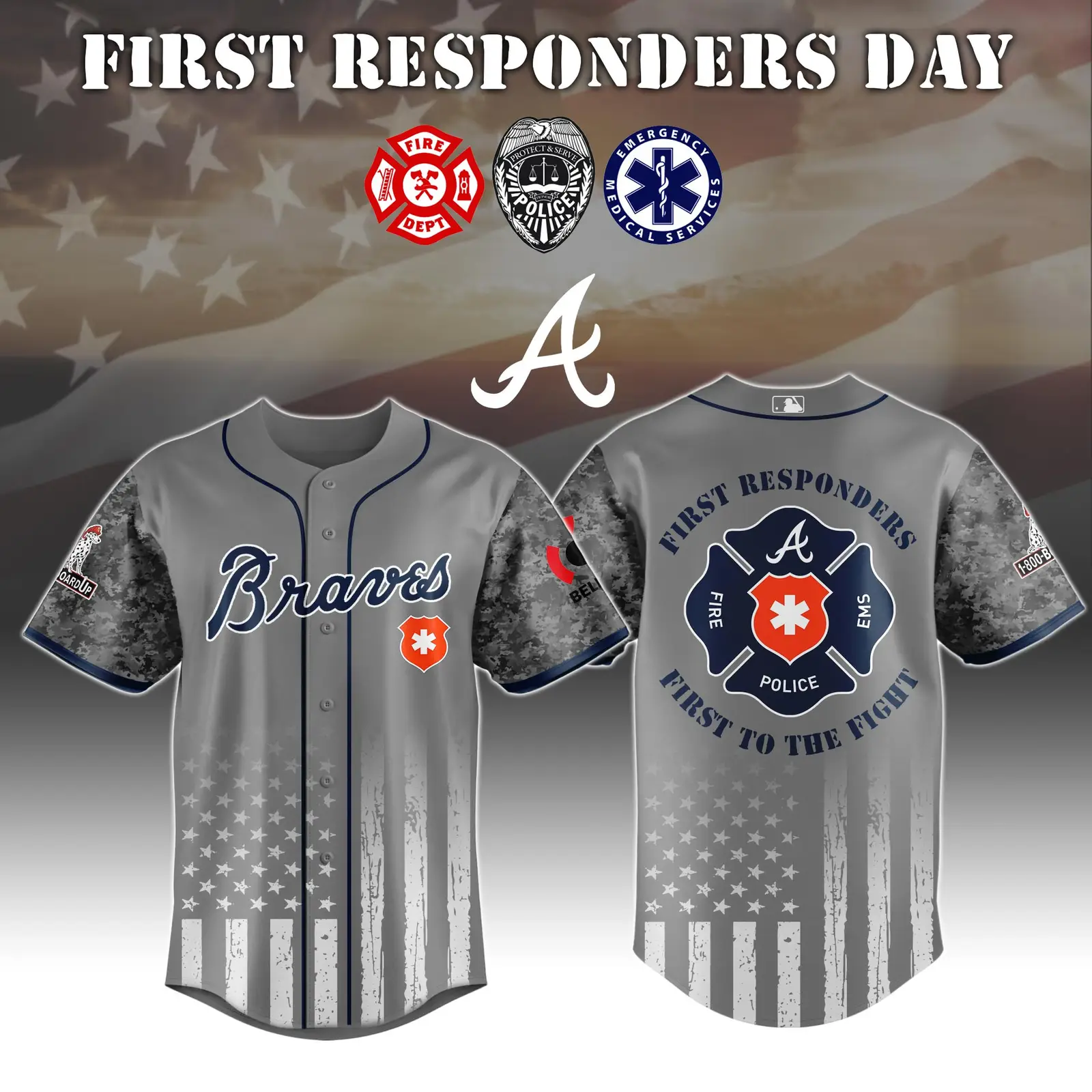 Atlanta Braves x First Responders Jersey 2025 Gift For Baseball Fans - Tazila