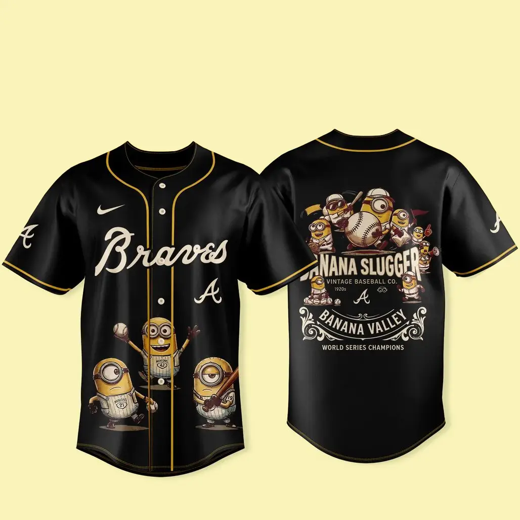 Atlanta Braves x Minions and Monsters 2026 Vintage 1920s Baseball Jersey - Tazila