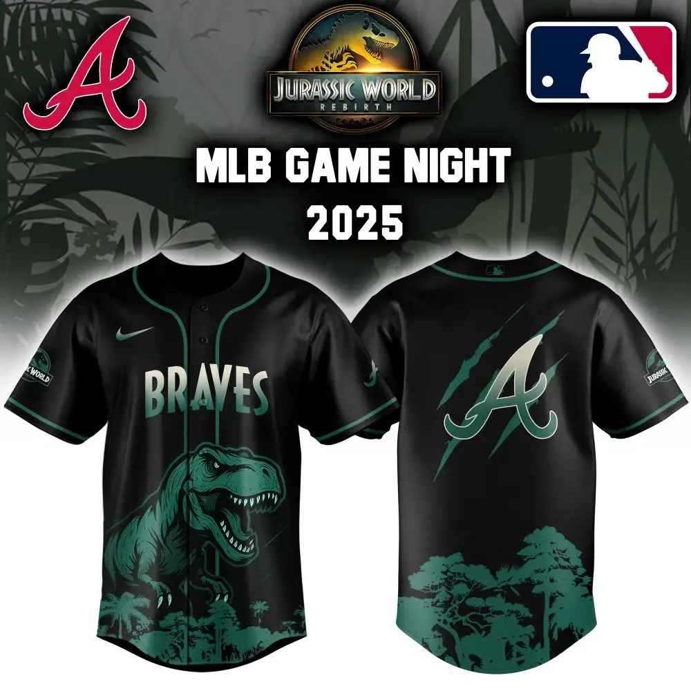 Atlanta Braves X Mlb Jurassic World Baseball Jersey