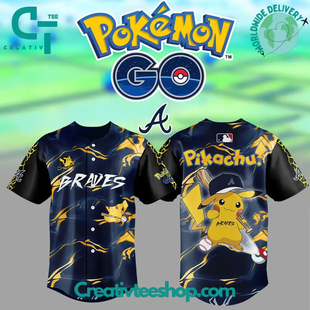 Atlanta Braves X Pokemon Go Pikachu Special Baseball Jersey