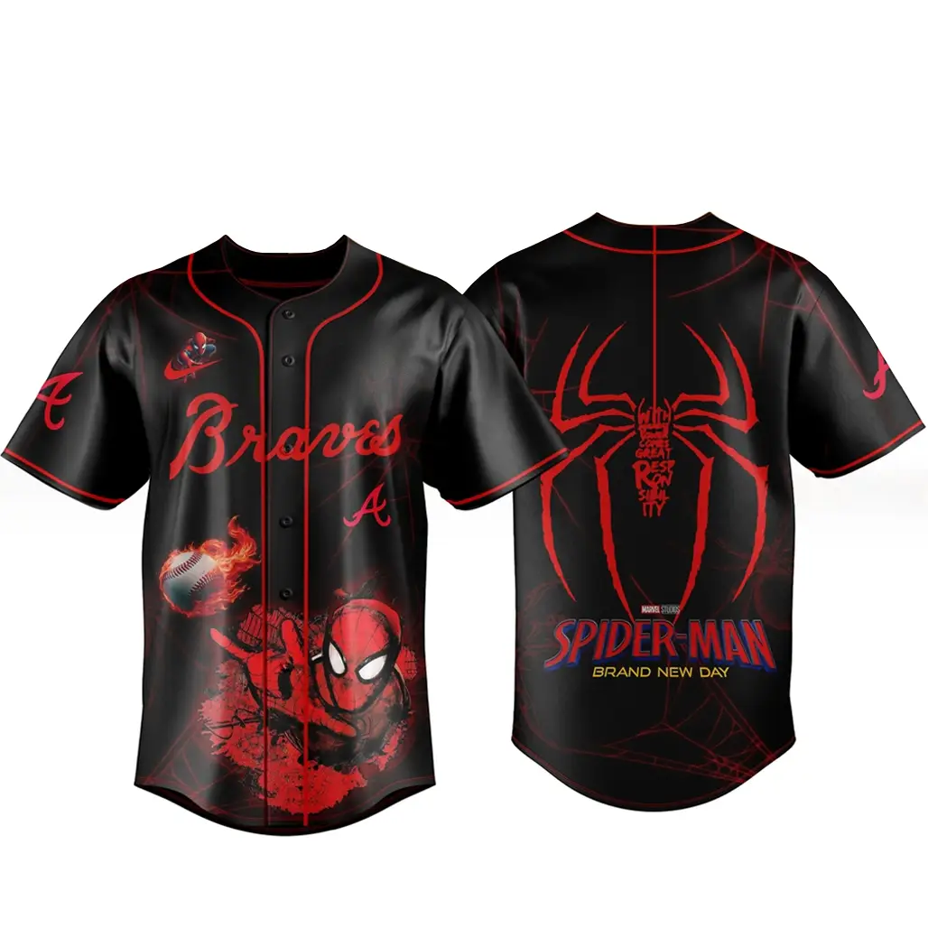 Atlanta Braves x Spider Man 2026 Brand New Day Baseball Jersey - Tazila Atlanta Braves x Spider Man 2026 Brand New Day Baseball Jersey - Tazila - Image 1
