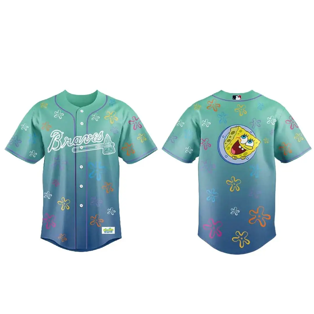 Atlanta Braves x SpongeBob Day 2026 Baseball Jersey - Tazila