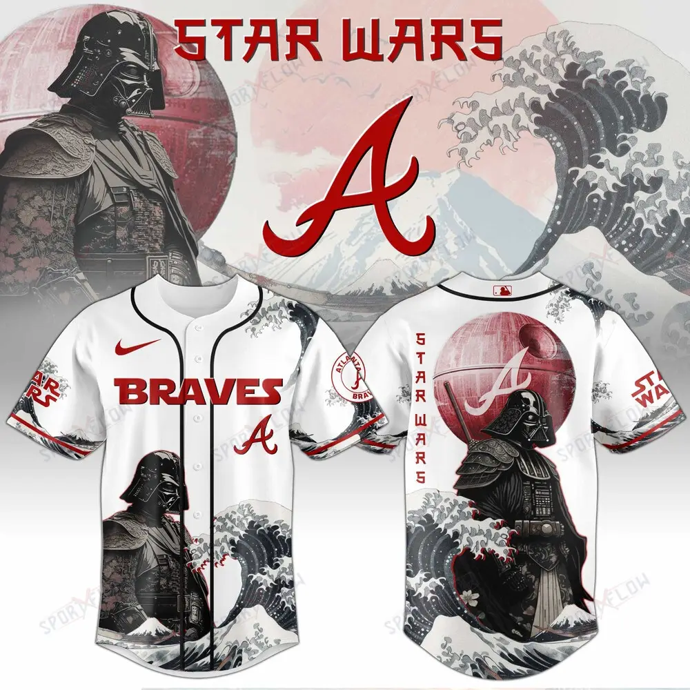 Atlanta Braves X Star Wars Darth Vader Japanese Aesthetic Baseball Jersey Atlanta Braves X Star Wars Darth Vader Japanese Aesthetic Baseball Jersey - Image 1