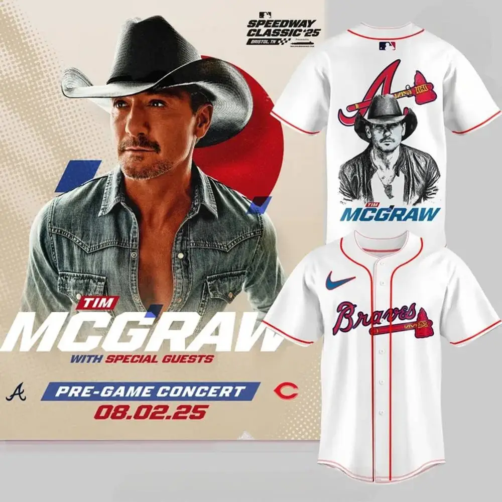 Atlanta Braves x Tim McGraw Baseball Jersey Gifts For Baseball Lovers - Tazila
