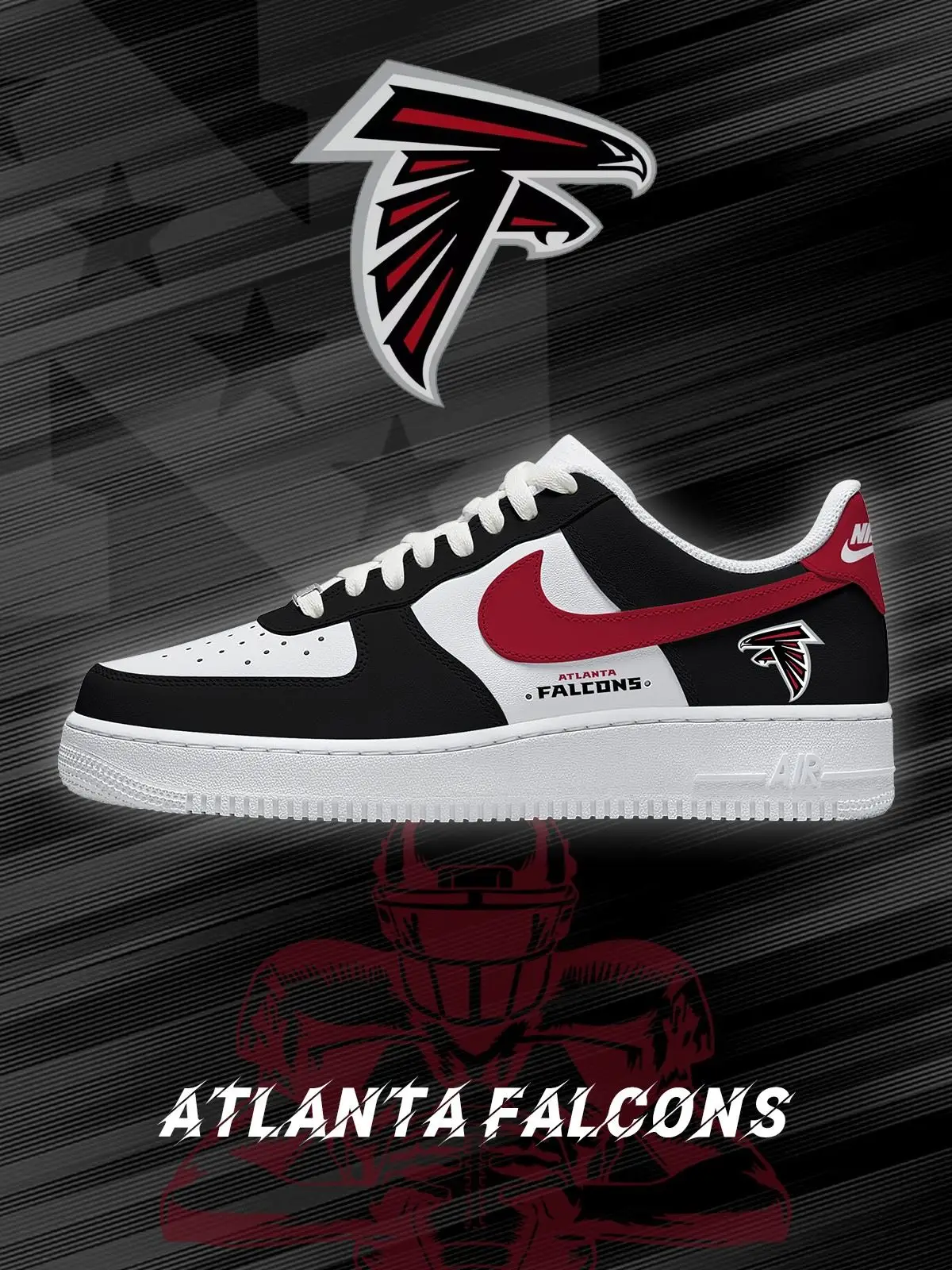 Atlanta Football Custom Air Force 1 Sneakers - NFL Fan Edition | ZE84