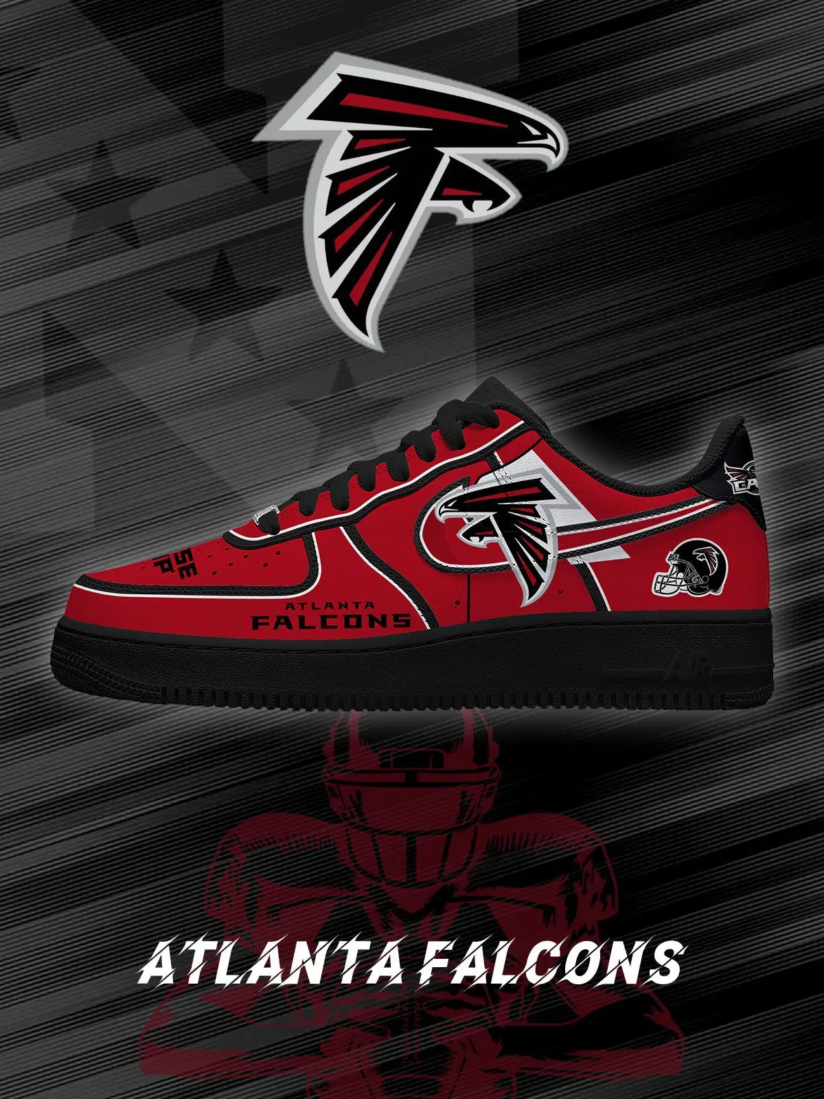 Atlanta Football V.2 Custom Air Force 1 Sneakers - NFL Fan Edition | RS56
