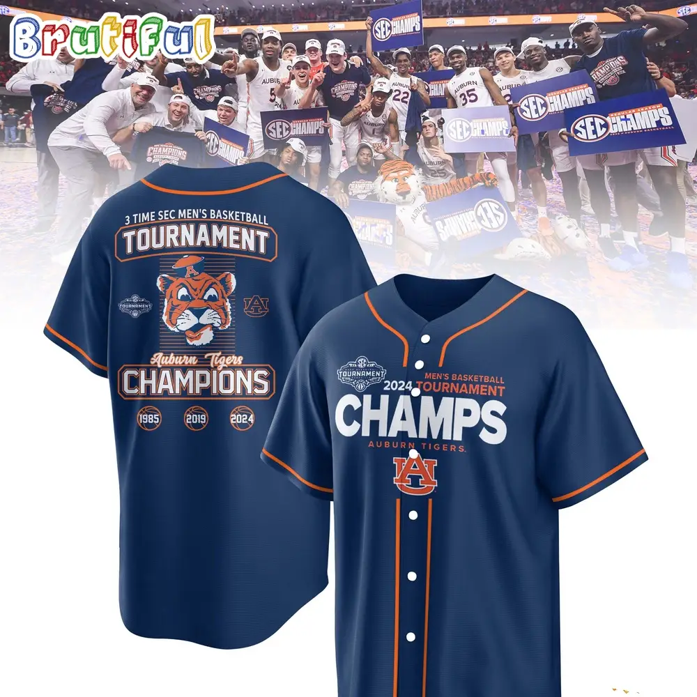 Auburn Tigers 2024 Sec Men'S Basketball Conference Tournament Champions Jersey Shirt Auburn Tigers 2024 Sec Men'S Basketball Conference Tournament Champions Jersey Shirt - Image 1