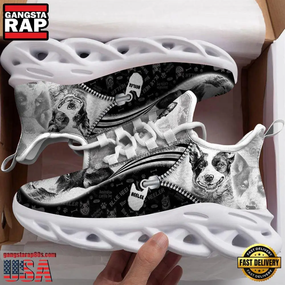 Australian Cattle Dog Sketch Dogs Lover Max Soul Shoes, Running Sneakers