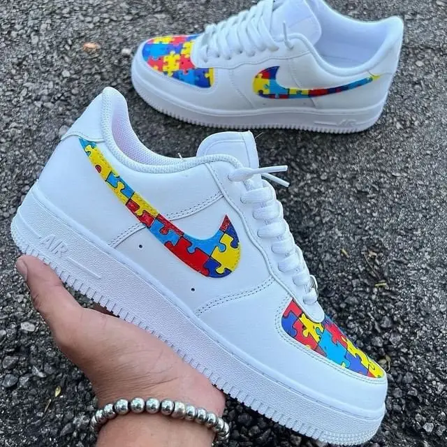 Autism Awareness AF1 Sneakers Autism Awareness Month Merch Gift for Husband