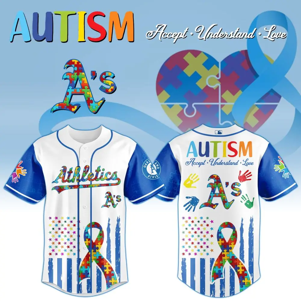 Autism Awareness Athletic Jersey - Embrace, Understand, Love , Unique Puzzle Design