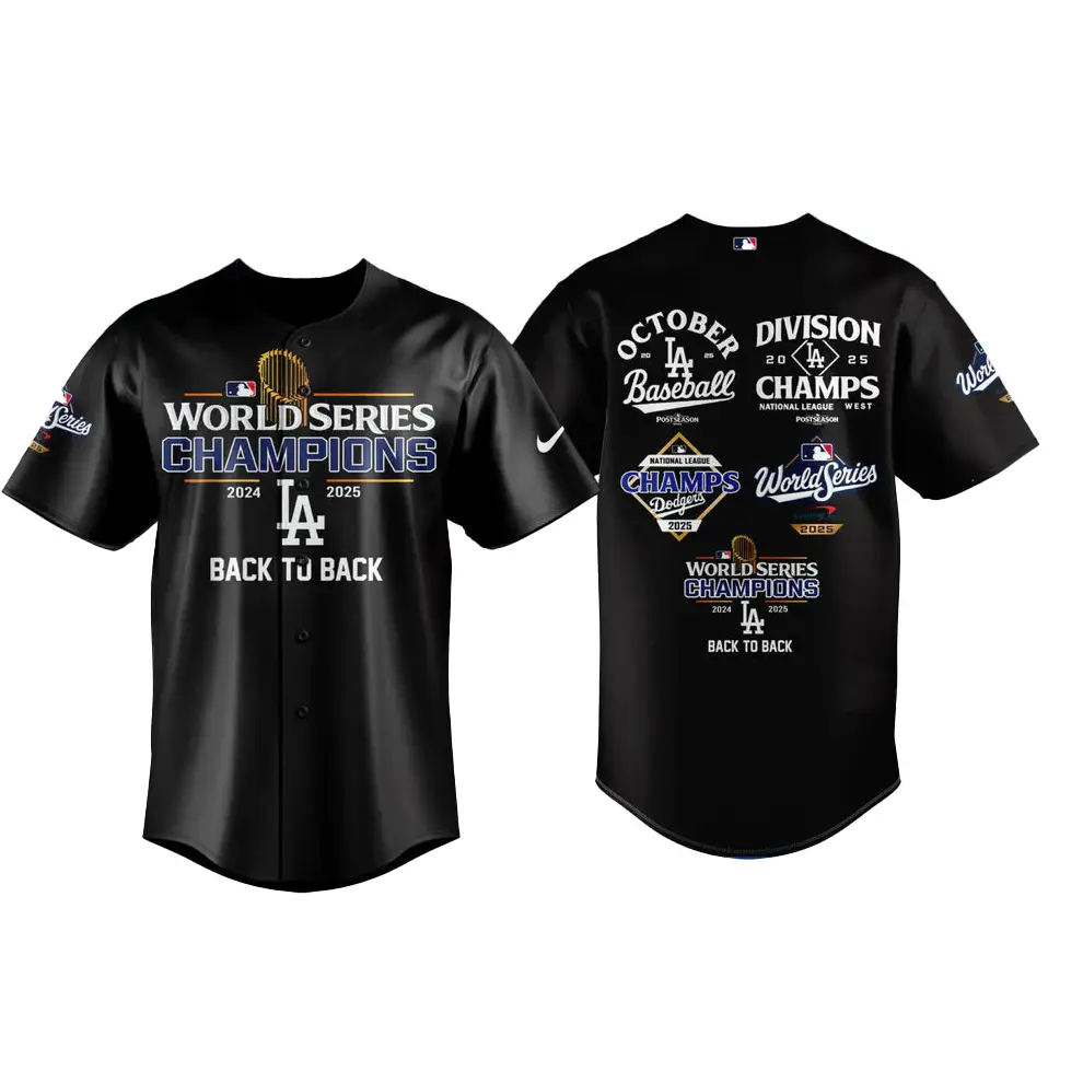 Back To Back - LA Dodgers 2025 World Series Champions Baseball Jersey - Tazila