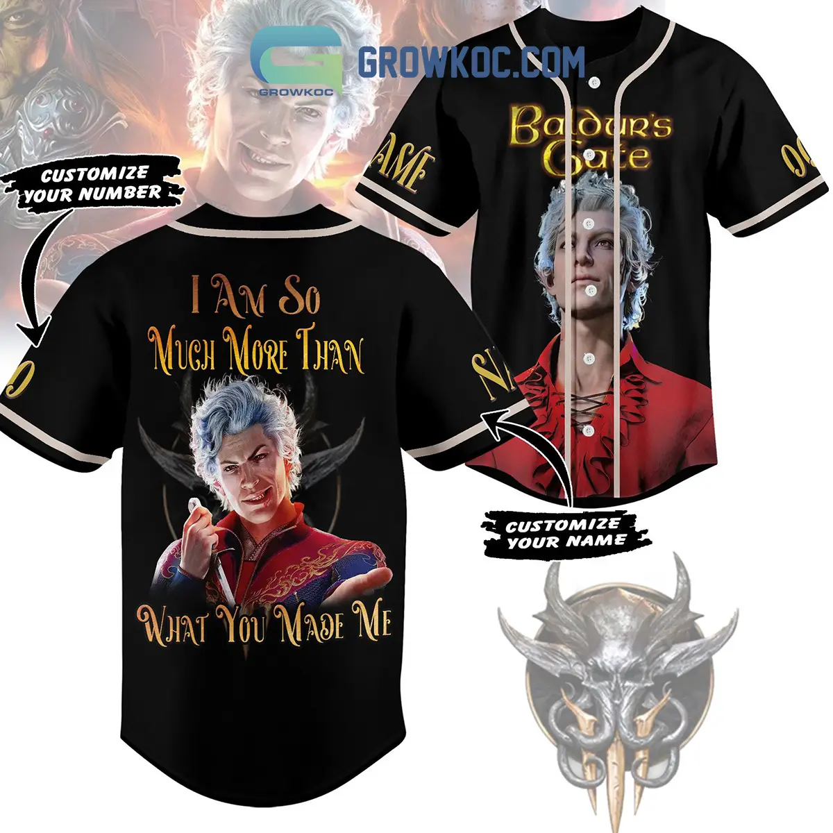Baldur's Gate I Am So Much More Than What You Made Me Personalized Baseball Jersey