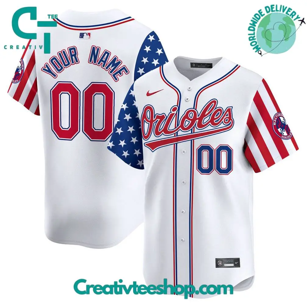 Baltimore Orioles 2025 Independence Day Personalized Baseball Jersey