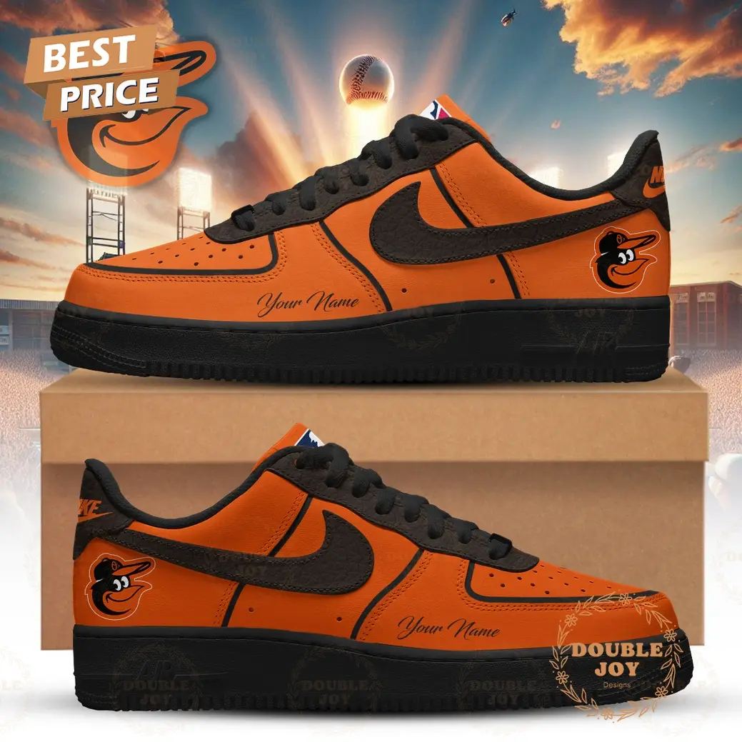 Baltimore Orioles 2026 Custom Name Air Force 1 Sneakers - Orange